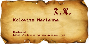 Kolovits Marianna névjegykártya